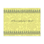 Gold Damask rsvp Post Card