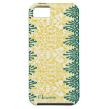 Gold Damask Teal Boho Chic Personalized iPhone 5 Covers
