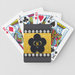 Gold & Diamond Black Flower Heart