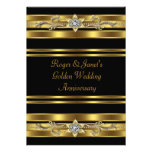 Gold Diamonds Elegant 50th Wedding Anniversary Custom Invite