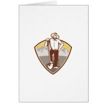 Gold Digger Miner Prospector Shield Greeting Card