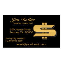 Gold Dollar Sign Business Cards