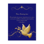 Gold dove of peace bible verse christian greeting postcards