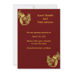 Gold Doves On Burgundy Wedding Save The Date invitations