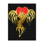 GOLD DRAGON HEART postcards