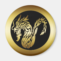 GOLD DRAGON REFRIGERATOR MAGNET