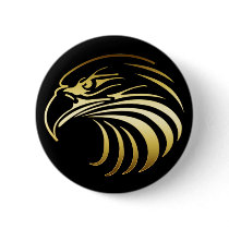 GOLD EAGLE HEAD PINBACK BUTTON