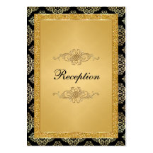 Gold FAUX Glitter Damask, Scrolls Enclosure Card Business Cards