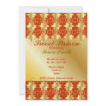 Gold Filigree Extravaganza Sweet Sixteen -Cust, invitations