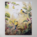 "Gold Finches" UV Canvas Printes