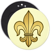 Gold Fleur de lis Button