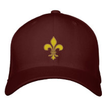 Gold Fleur de lis Embroidered Hat