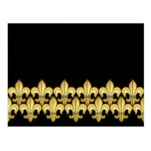 Gold Fleur de lis Post Card