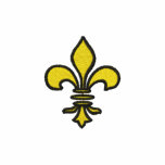 Gold Fleur de lis with Black Trim Embroided Shirt Embroidered Hoody