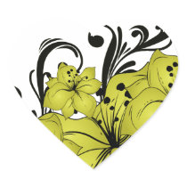 Gold Floral Black Scrolls