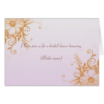 Gold floral bridal shower invitation