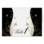 Gold Floral Curved Wedding Table Number card