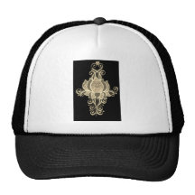 gold floral mehndi hat