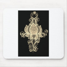 gold floral mehndi mouse pads