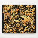 gold floral pattern mousepads