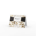 Gold Floral Thank You Card with Black Bow
