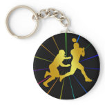GOLD FOOTBALL PLAYERS keychains