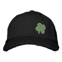 Gold Four Leaf Clover St. Patricks - CUSTOMIZABLE! Embroidered Hat