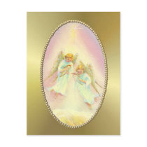 GOLD FRAME & ANGELS by SHARON SHARPE Postcards