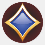 GOLD FRAMED BLUE DIAMOND STICKERS