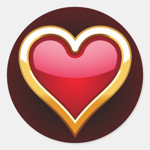 GOLD FRAMED HEART STICKERS