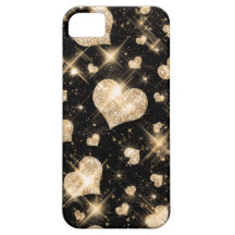 Gold Glitter Hearts