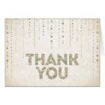 Gold Glitter Look Thank You Card