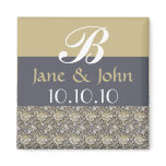 Gold & Grey Damask Save the Date