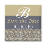 Gold & Grey Damask Save the Date