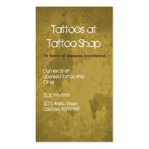 Gold Grunge Tattoo Profile Business Card