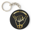 GOLD HANG LOOSE SIGN keychains