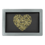 GOLD HEART FILIGREE Belt Buckle
