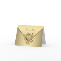Gold Heart Pure Gold Thank You Cards