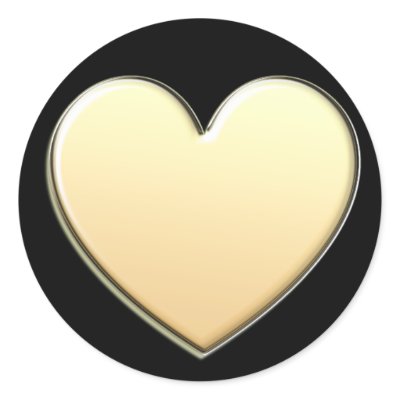 Gold Heart Stickers by mrssocolov