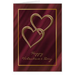 Gold hearts Valentine card