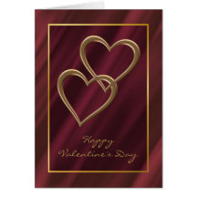 Gold hearts Valentine card