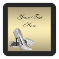 Gold High Heels Envelope Seal Party Favour Labels