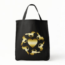 GOLD HORSES RING CANVAS BAG