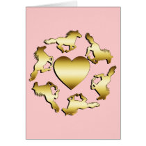 GOLD HORSES RING GREETING CARDS