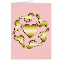GOLD HORSES RING GREETING CARDS