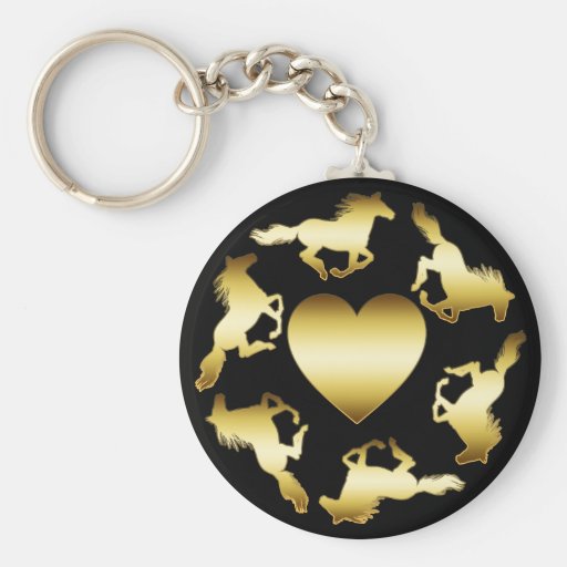 GOLD HORSES RING KEY CHAINS