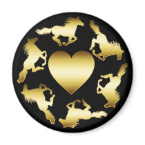 GOLD HORSES RING MAGNETS