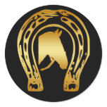 GOLD HORSESHOE AND HORSE HEAD stickers