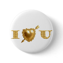 Gold I Love You - I HEART U Pin