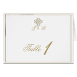 Gold Initials and Medallion Table Number